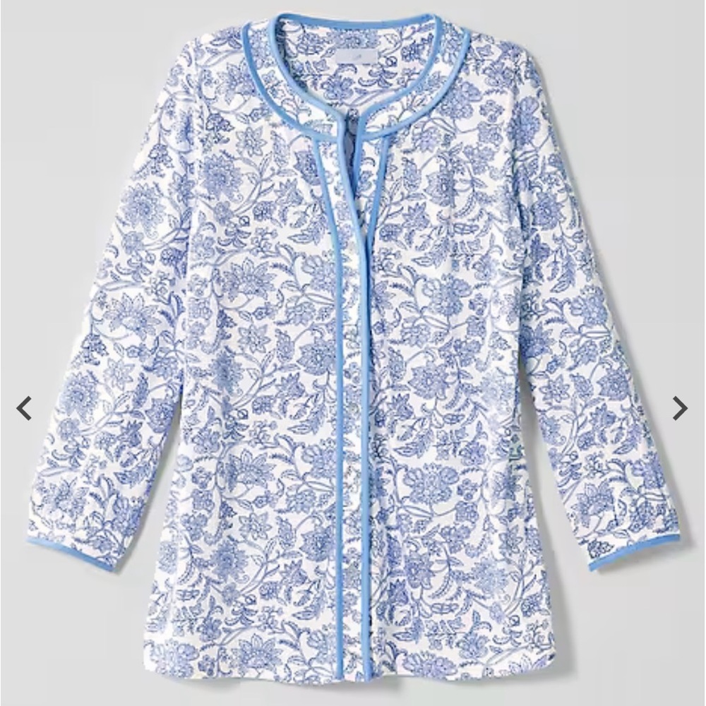 J. Jill Blue Floral Patterned Top